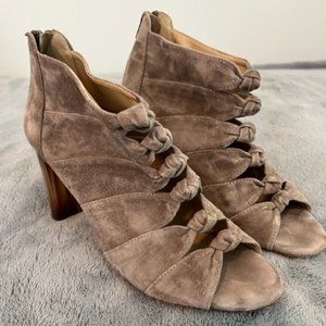 Vaneli Suede Open Toe Booties